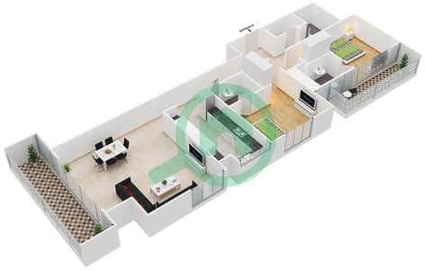 Marina Arcade Tower - 2 Bed Apartments Unit 404 Floor plan