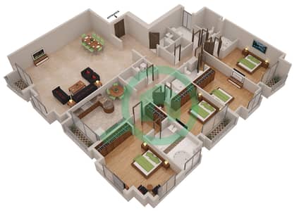 精英公寓 - 4 卧室顶楼公寓类型／单位2B/4戶型图