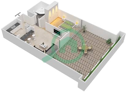 المخططات الطابقية لتصميم النموذج 6 شقة 1 غرفة نوم - أزور
