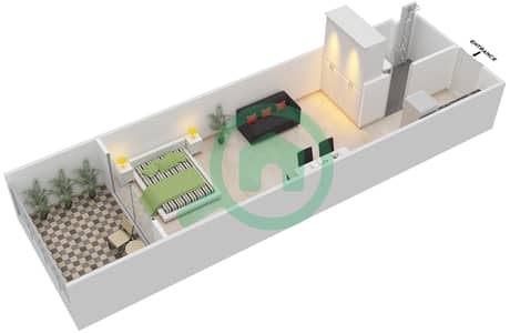 Винситор Бульвар - Апартамент Студия планировка Единица измерения 103