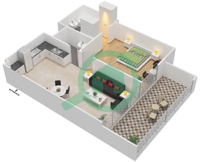 Shaista Azizi - 1 Bedroom Apartment Unit 24  FLOOR 2-4 Floor plan