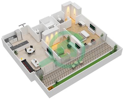 阿齐兹绍伊斯塔公寓 - 2 卧室公寓单位13 FIRST FLOOR戶型图