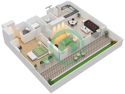 阿齐兹绍伊斯塔公寓 - 2 卧室公寓单位16 FIRST FLOOR戶型图