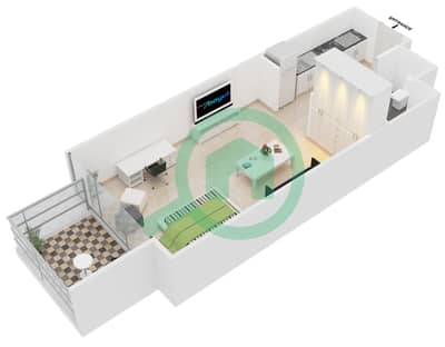 阿齐兹法利赫塔公寓 - 单身公寓单位3戶型图