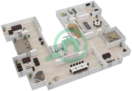 المخططات الطابقية لتصميم الوحدة P1 شقة 4 غرف نوم - برج إندكس‬