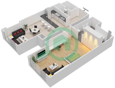 Index Tower - 1 Bedroom Apartment Unit 3206 Floor plan