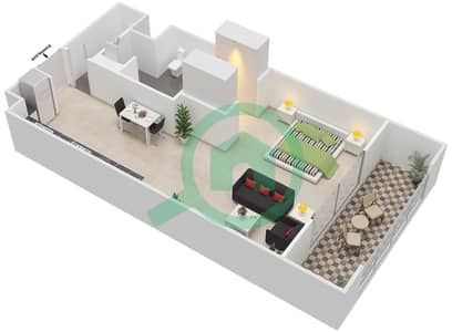 萨迪亚特圣瑞吉公寓 - 单身公寓类型S戶型图