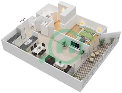 Park View - 1 Bed Apartments Type J Floor plan
