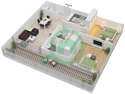 Park View - 2 Bed Apartments Type D Floor plan