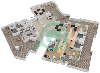 المخططات الطابقية لتصميم النموذج 2 بنتهاوس 3 غرف نوم - بروميناد القرم الشرقي 1