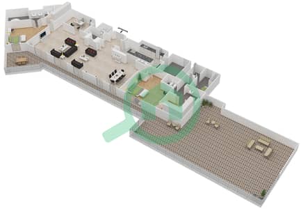 المخططات الطابقية لتصميم النموذج 1 بنتهاوس 2 غرفة نوم - بروميناد القرم الشرقي 2