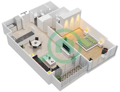 The ARC - 1 Bedroom Apartment Unit A-03,A-04,C-03,C-04 Floor plan