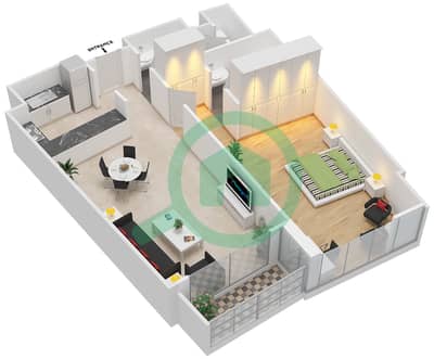 The ARC - 1 Bedroom Apartment Unit B-21,B-22,B-23 Floor plan