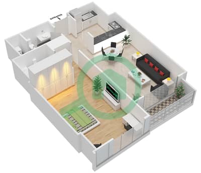 The ARC - 1 Bedroom Apartment Unit A-19,A-20,C-19 Floor plan