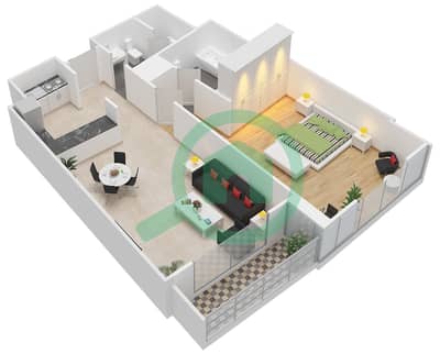 The ARC - 1 Bedroom Apartment Unit B-11,B-14,B-15 Floor plan