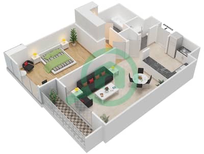 The ARC - 1 Bedroom Apartment Unit C-09 Floor plan
