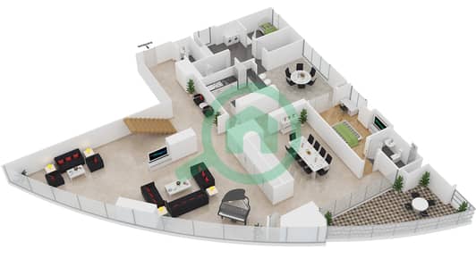 RAK Tower - 5 Bedroom Apartment Type J Floor plan