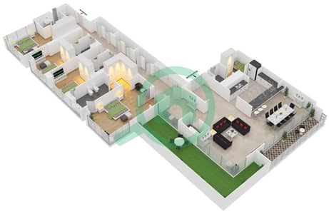 Al Maha Tower - 4 Bedroom Apartment Type/unit G/2 FLOOR 40 Floor plan