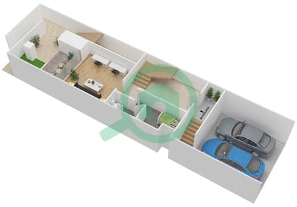 Al Muneera Townhouses Island - 3 Bedroom Townhouse Type 3A Floor plan