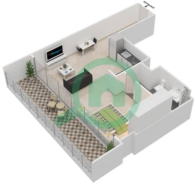 Al Hadeel - Studio Apartment Type B Floor plan