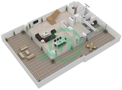 Al Hadeel - 3 Bed Apartments Unit TH1,TH2-E Floor plan