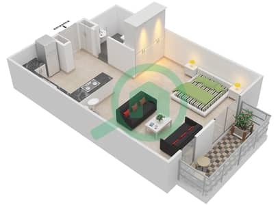 Al Barza - Studio Apartment Type/unit 1A/502 Floor plan