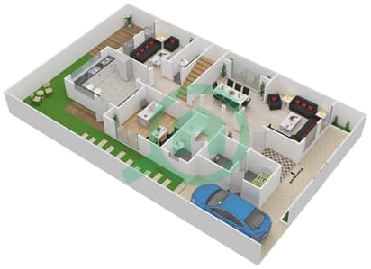 穆什里夫花园 - 3 卧室别墅类型C戶型图