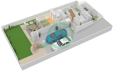 المخططات الطابقية لتصميم النموذج D فیلا 5 غرف نوم - تلال أبوظبي