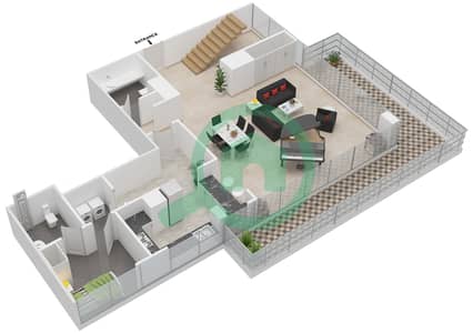 المخططات الطابقية لتصميم النموذج C شقة 3 غرف نوم - المراسي