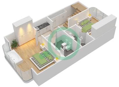 المخططات الطابقية لتصميم النموذج BY NIGHT فیلا 3 غرف نوم - فلوتنج سي هورس