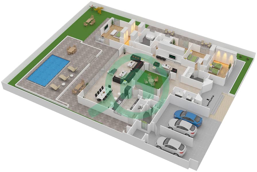 Floor Plans For Type A Bungalow 4 Bedroom Villas In Tilal Al