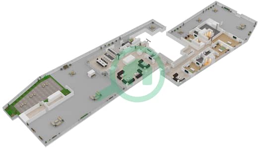 المخططات الطابقية لتصميم الوحدة 1 FLOOR 9 بنتهاوس 4 غرف نوم - مساكن سيرينيا الجناح الشمالي