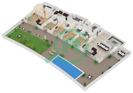 المخططات الطابقية لتصميم النموذج 6 تاون هاوس 5 غرف نوم - مساكن دريم بالم