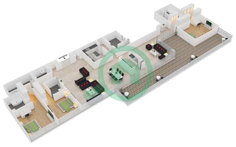 Th8 - 3 Bedroom Penthouse Type PH-D Floor plan