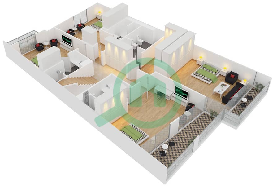 Floor plans for Type 2B 5bedroom Villas in Palma