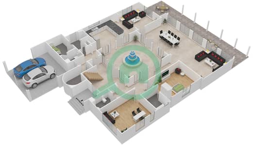 المخططات الطابقية لتصميم النموذج 2 فیلا 5 غرف نوم - فلل ماربيا