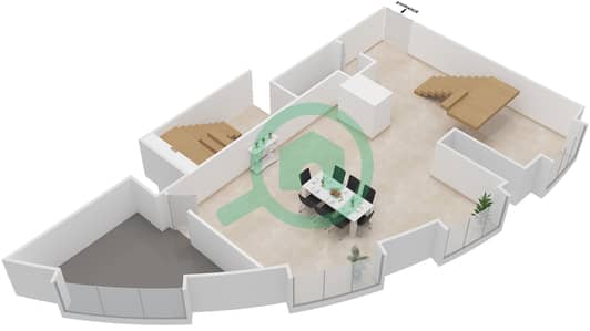 المخططات الطابقية لتصميم الوحدة T شقة 4 غرف نوم - فندق أسكوت بارك بلايس دبي
