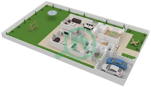 المخططات الطابقية لتصميم النموذج 17 فیلا 4 غرف نوم - معين 3