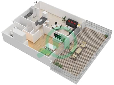 Travo Tower B - 1 Bed Apartments Suite 11 Ground Floor Floor plan