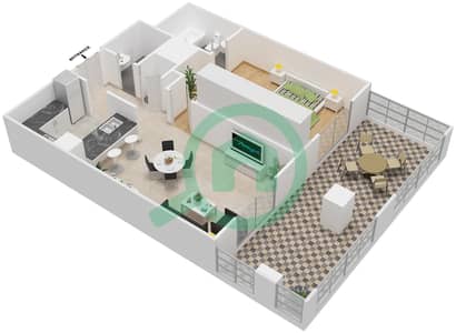 Travo Tower B - 1 Bedroom Apartment Suite 9 GROUND FLOOR Floor plan