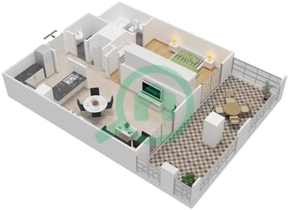 Travo Tower A - 1 Bedroom Apartment Suite 9 GROUND FLOOR Floor plan