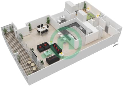 高尔夫大厦1号 - 1 卧室公寓套房05 GROUND FLOOR戶型图