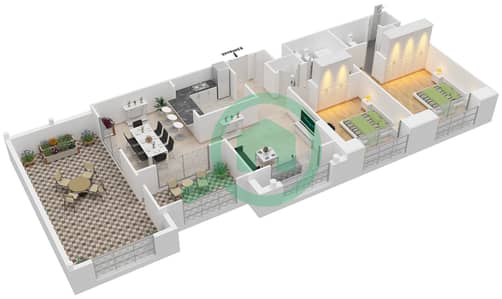 Tanaro - 2 Bed Apartments Suite 10/Floor 17 Floor plan