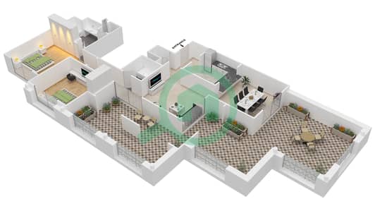 Tanaro - 2 Bed Apartments Suite 05/Floor 7 Floor plan