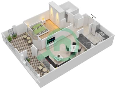 Tanaro - 1 Bed Apartments Suite 09/Floor 3 Floor plan