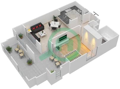 Tanaro - 1 Bed Apartments Suite 08/Floor 1 Floor plan