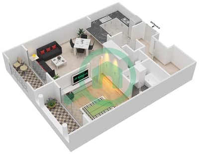 Tanaro - 1 Bed Apartments Suite 03/Floor 2 Floor plan
