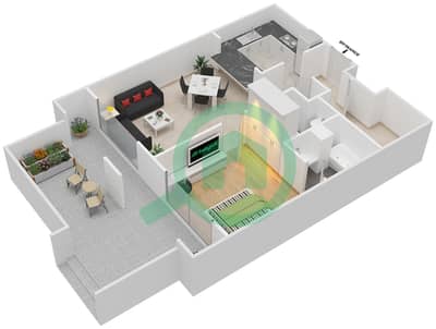 Tanaro - 1 Bed Apartments Suite 03/Floor 1 Floor plan