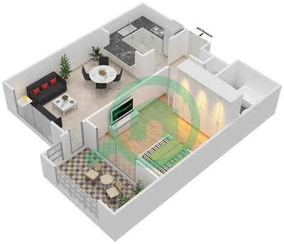 Mosela Waterside Residences - 1 Bedroom Apartment Suite 7,12 FLOOR 3-10 Floor plan