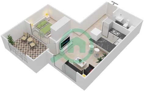 莫塞拉水岸公寓 - 单身公寓套房5,14 FLOOR 5-10戶型图